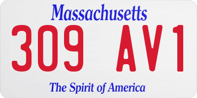 MA license plate 309AV1