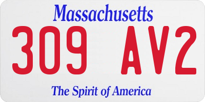 MA license plate 309AV2