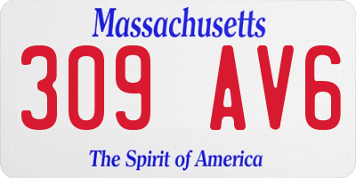 MA license plate 309AV6