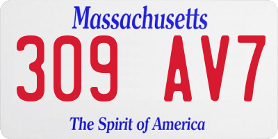 MA license plate 309AV7