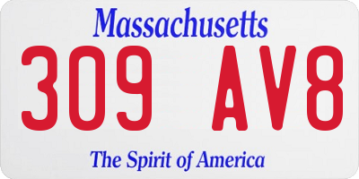 MA license plate 309AV8