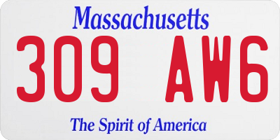 MA license plate 309AW6