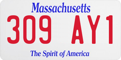 MA license plate 309AY1