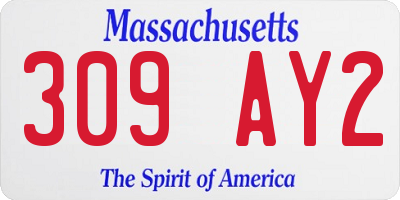 MA license plate 309AY2