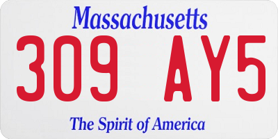 MA license plate 309AY5