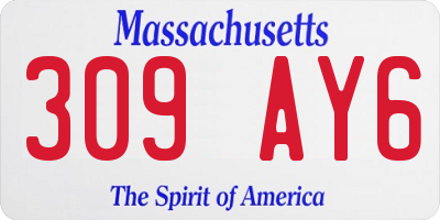 MA license plate 309AY6