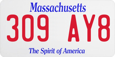 MA license plate 309AY8