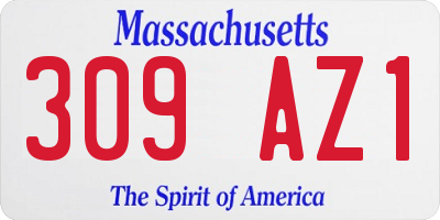 MA license plate 309AZ1