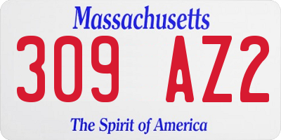 MA license plate 309AZ2