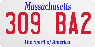 MA license plate 309BA2