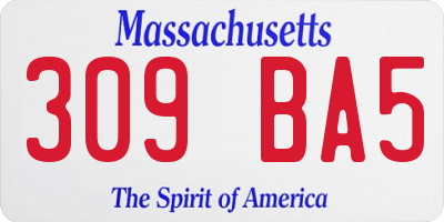 MA license plate 309BA5