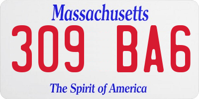 MA license plate 309BA6