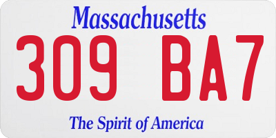 MA license plate 309BA7