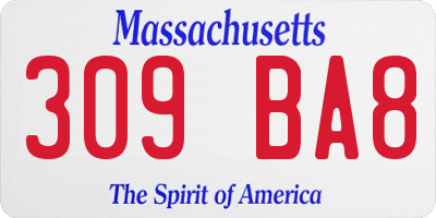 MA license plate 309BA8