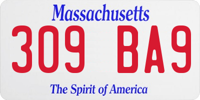 MA license plate 309BA9