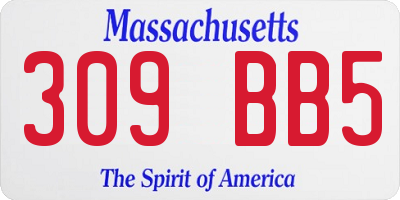 MA license plate 309BB5