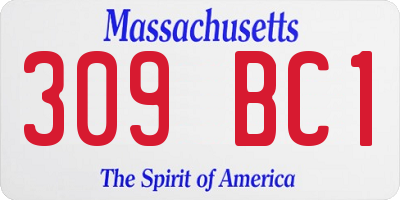 MA license plate 309BC1