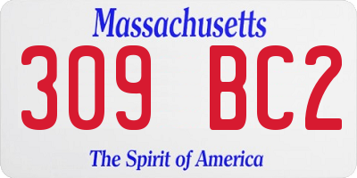 MA license plate 309BC2