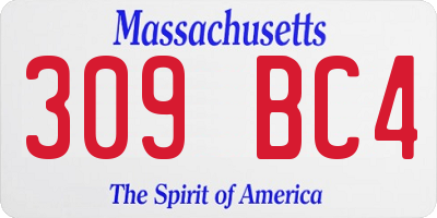 MA license plate 309BC4