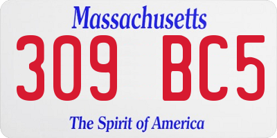MA license plate 309BC5