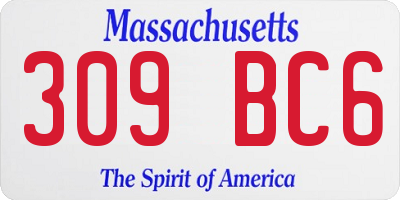 MA license plate 309BC6