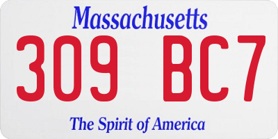 MA license plate 309BC7