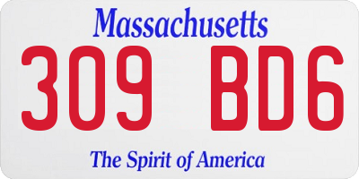 MA license plate 309BD6