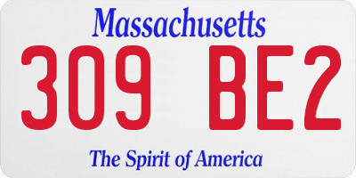 MA license plate 309BE2