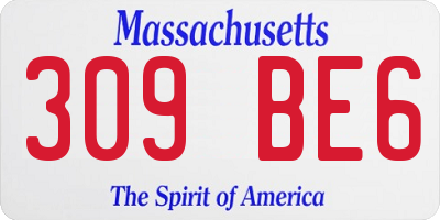 MA license plate 309BE6