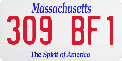 MA license plate 309BF1
