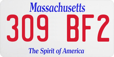 MA license plate 309BF2