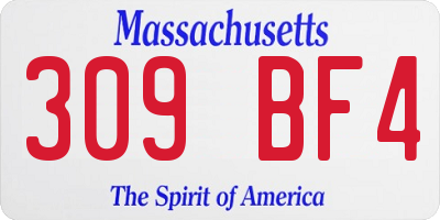 MA license plate 309BF4