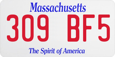 MA license plate 309BF5