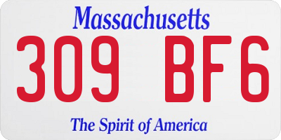 MA license plate 309BF6