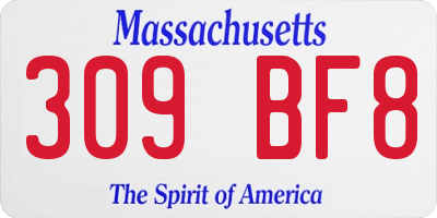 MA license plate 309BF8