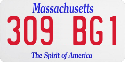 MA license plate 309BG1