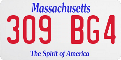 MA license plate 309BG4