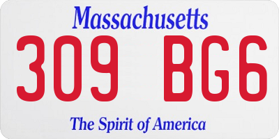 MA license plate 309BG6
