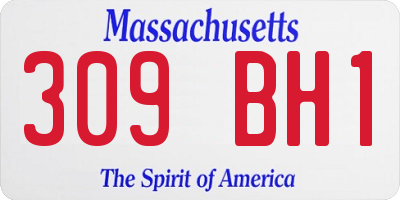 MA license plate 309BH1
