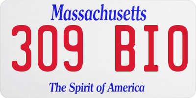 MA license plate 309BI0