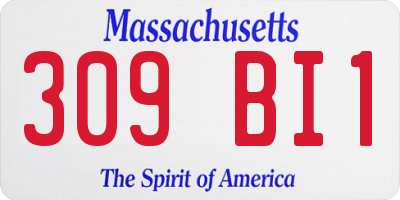 MA license plate 309BI1