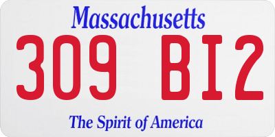MA license plate 309BI2