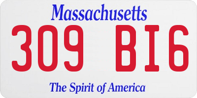 MA license plate 309BI6