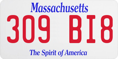 MA license plate 309BI8