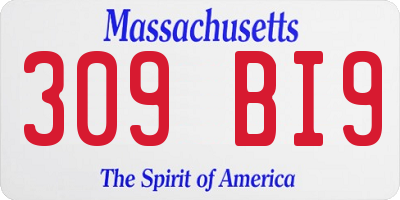 MA license plate 309BI9