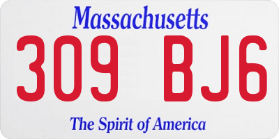 MA license plate 309BJ6