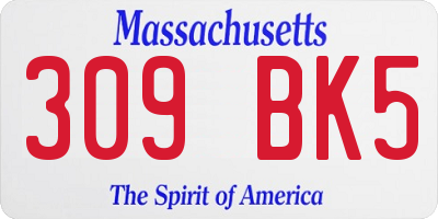 MA license plate 309BK5