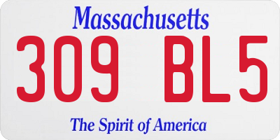 MA license plate 309BL5