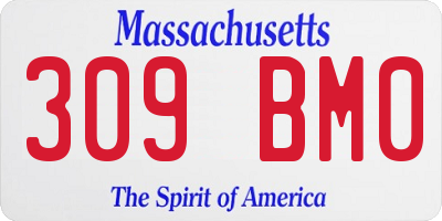 MA license plate 309BM0