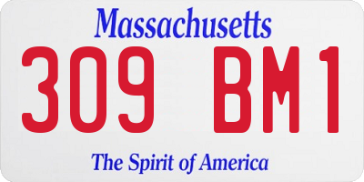 MA license plate 309BM1